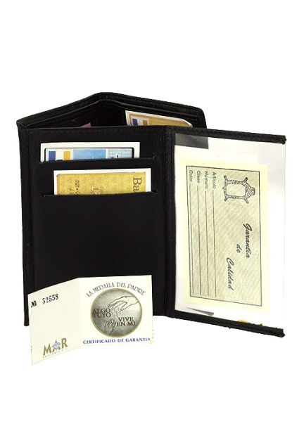 cartera billetero oro amarillo 18 kilates y piel noble dia del padre vista abierta 175_B-02_01