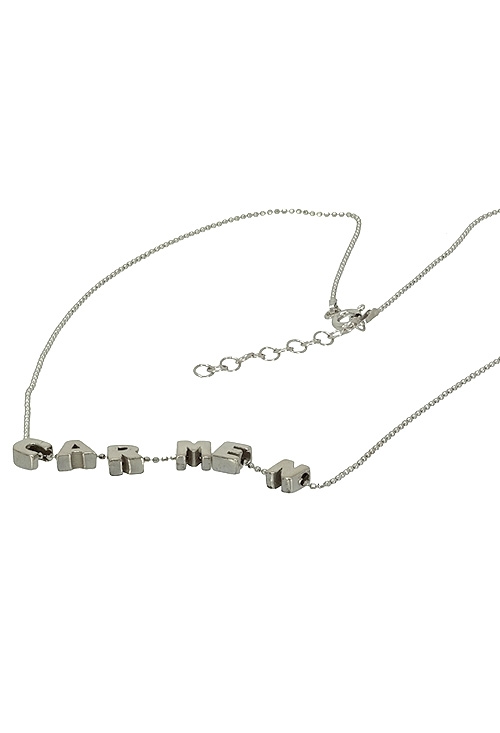 Gargantilla plata rodinada motivo inicial o nombre 266_026424-1-1-D gargantilla de plata con nombre vista tumbada 266_026499-1-1-6_02