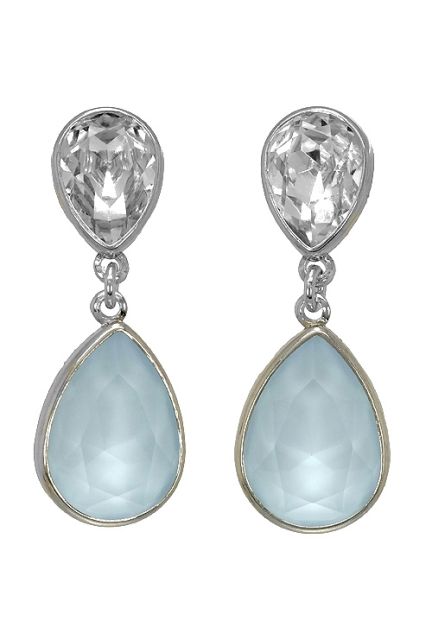 pendientes largos de plata con cristales swarovski color azulado vista frontal 273_A2093-85T