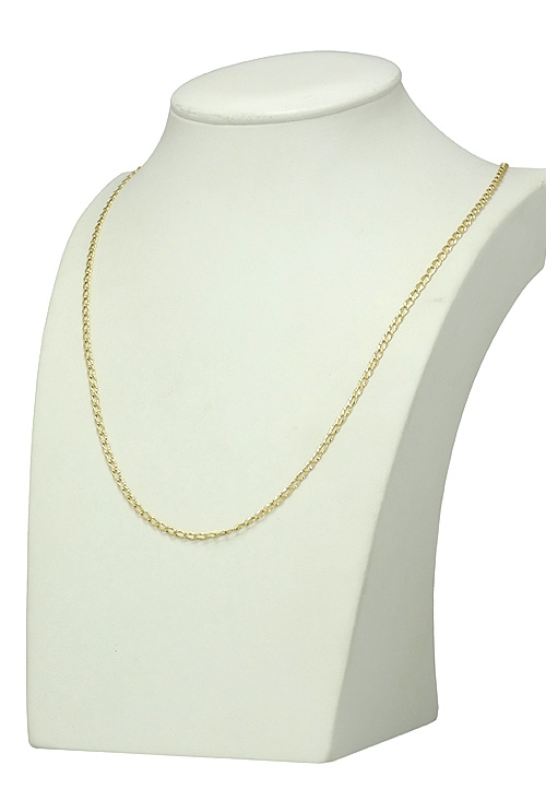 cadena cuello oro amarillo 9 kilates eslabones barbados abiertos 60 cm de largo foto en expositor 296_9K34-8000-60_02