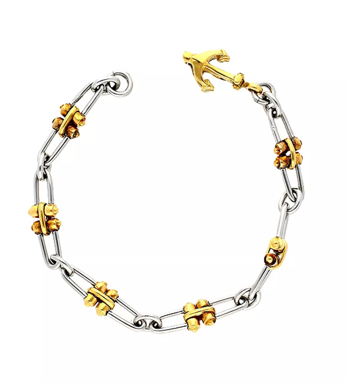 Pulsera de oro y acero INDUSTRIAL pulsera de oro y acero industrial toma cenital