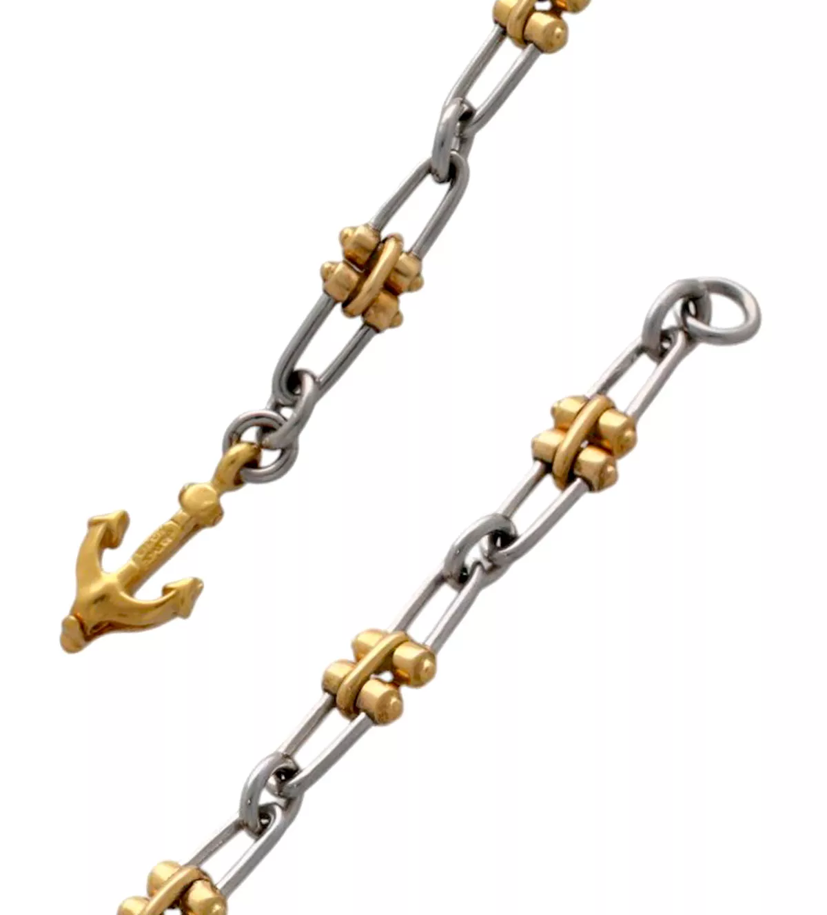 Pulsera de oro y acero INDUSTRIAL pulsera de oro y acero industrial toma detalle