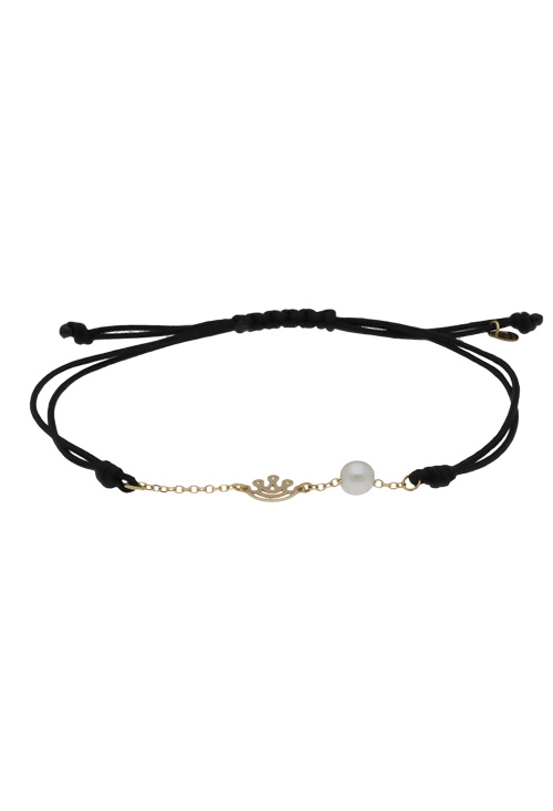 pulsera macrame motivo perla cultivada y corona real vista principal 301_078417-N
