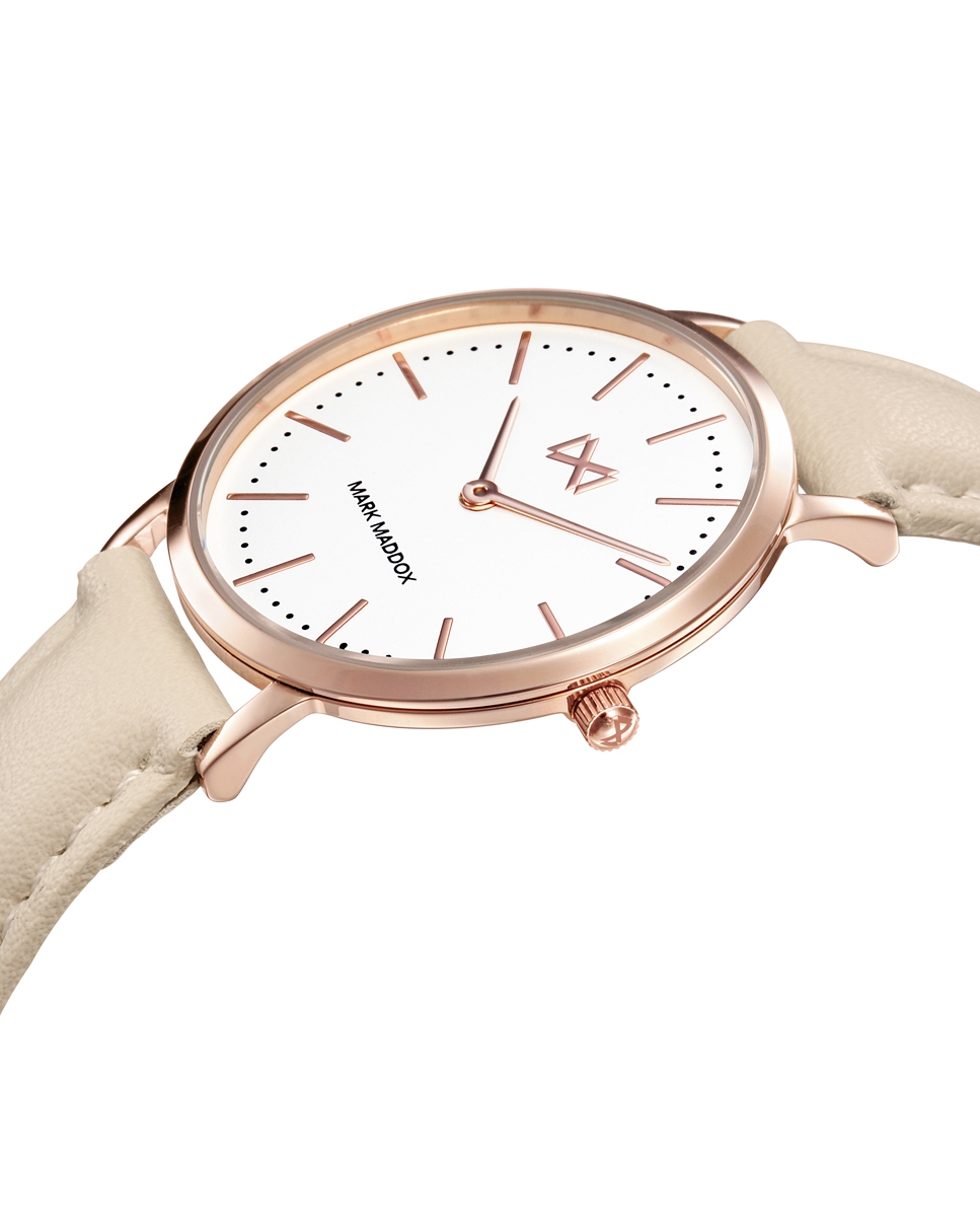 Reloj Mark Maddox colección Greenwich acero chapado y piel color crema MC7109-07 Reloj Mark Maddox colección Greenwich acero chapado y piel color crema MC7109-07-1