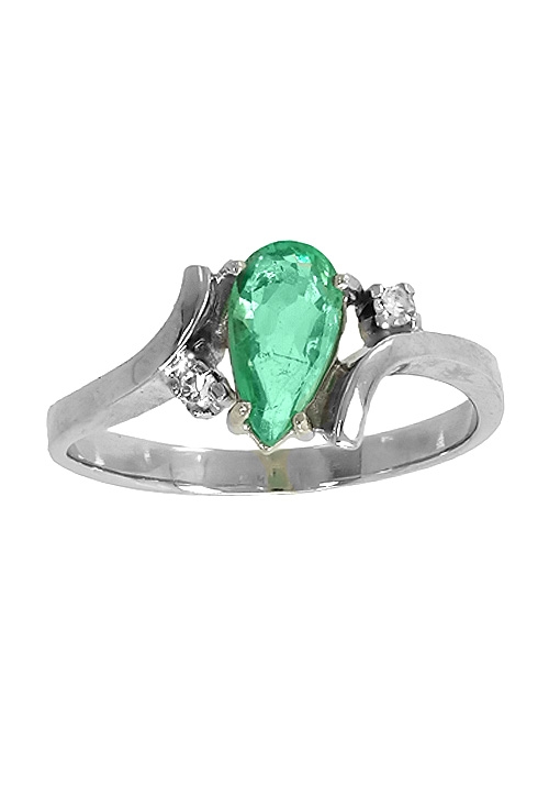 Sortija mujer oro blanco 18 ktes esmeralda y diamantes 037_SB10875 sortija de oro blanco diamantes y esmeralda fina precio especial muy barato para venta online vista frontal 037_SB10875