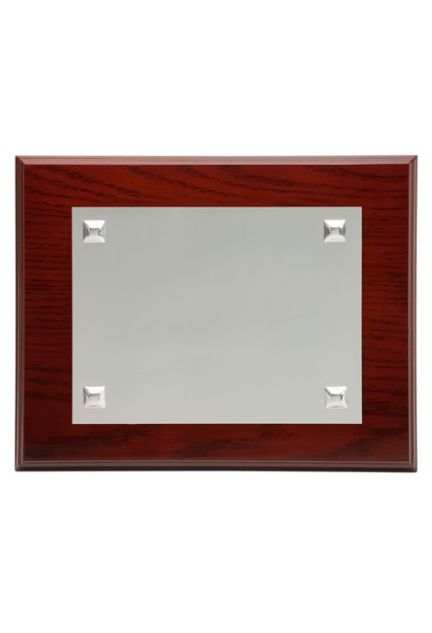 placa de homenaje madera nogal y plata de ley 4 clavos precio especial online 135_P-1209