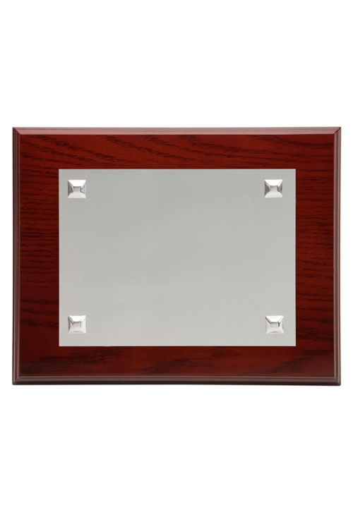 placa de homenaje madera nogal y plata de ley 4 clavos precio especial online 135_P-1209