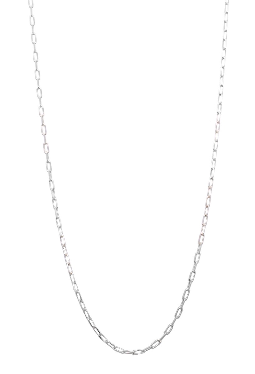 Cadena de plata 127_AG-SNL50 cadena plata eslabones alargados de 40 cm de largo foto para web el rubi joyeros toma expositor