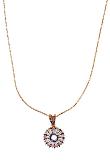 gargantilla de plata chapada en ip rosa con cristales swarovski precio especial online vista frontal 295_PBER33323