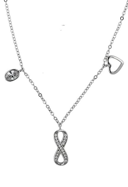 Gargantilla plata motivos distintos con circonitas -1