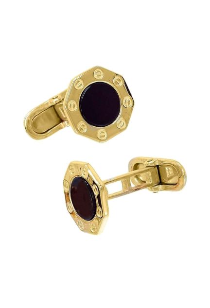 gemelos de plata chapada con onix vista lateral 248_0610A-ON