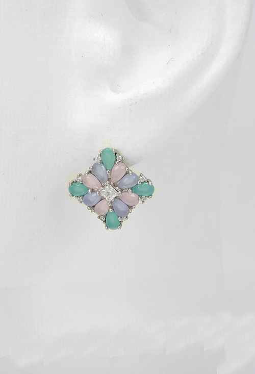 Pendientes plata mosaico de piedras 295_PPBR35591 pendientes de plata mosaico de piedras talla pera foto en modelo 295_PPBR35591_02