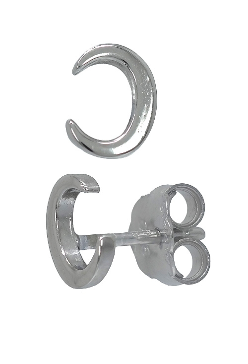 Gargantilla y pendientes de plata motivo cruz 280_2022486 conjunto de plata pendientes y gargantilla motivo luna vista detalle pendientes foto lateral 280_2022486_02