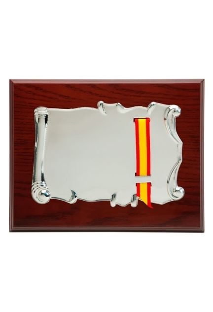 placa de alpaca con bandera española 135_p-1200