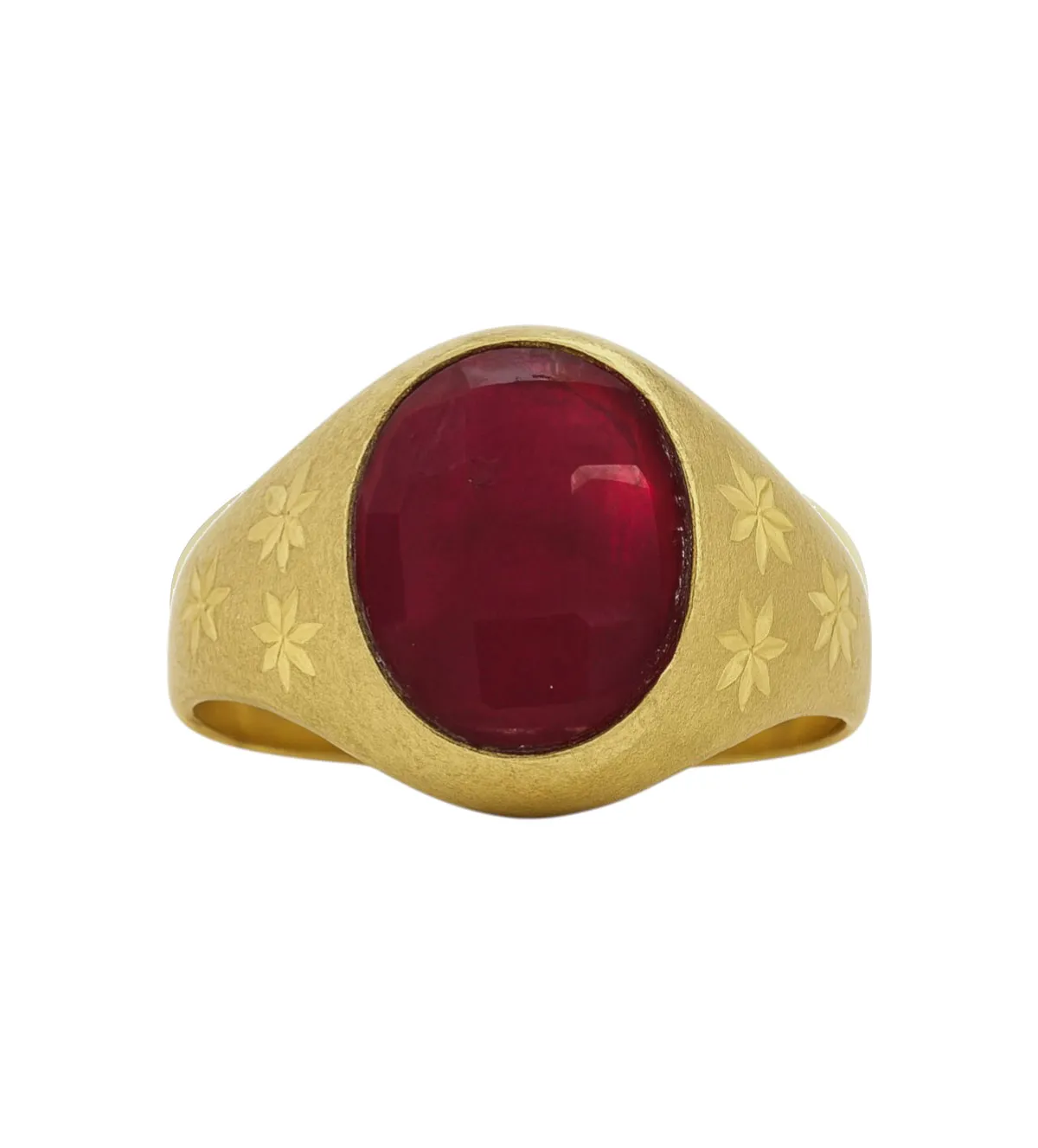 Anillo de oro sello hombre oro 9 kilates símil rubí 292_9KSTO29 292_9KSTO29 anillo de oro 9k sello para hombre vista frontal