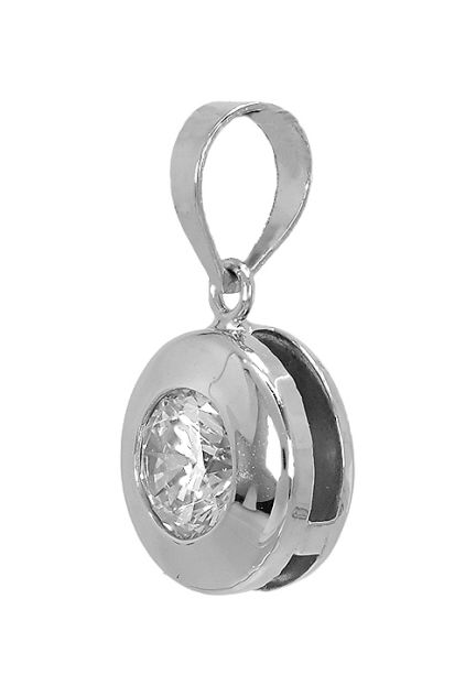 colgante oro blanco con circonita modelo chaton compra al mejor precio en joyeria online foto de costado 234_3346-B-R_01