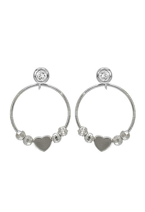 Pendientes de plata largos 280_2022827 pendientes de plata motivo corazon vista frontal 280_2022827