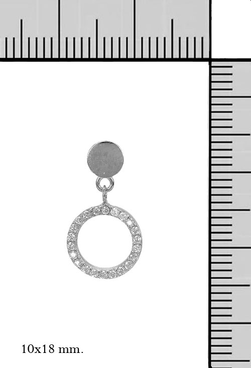 Pendientes largos de plata con circonitas 280_2022763 pendientes largos de plata con circonitas precio especial joyeria online muy barato foto con medidas 280_2022763_01