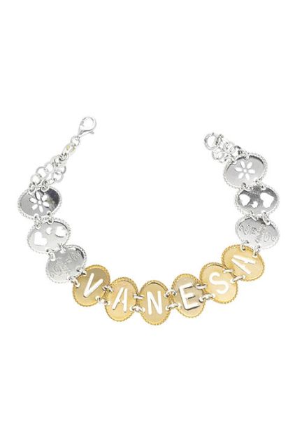 pulsera de plata bicolor chapada en oro amarillo nombre de vanesa precio outlet joyeria online 200_U2428-VANESA-A