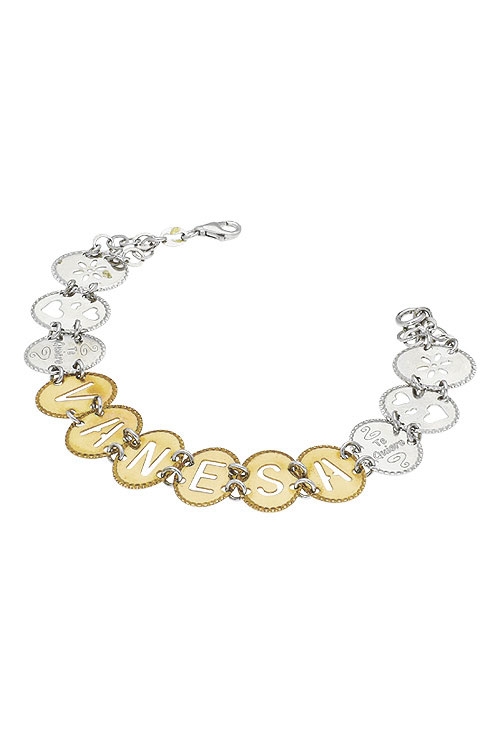 pulsera de plata bicolor chapada en oro amarillo nombre de vanesa precio outlet joyeria online 200_U2428-VANESA-A_01
