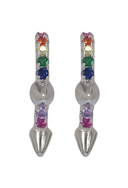 pendientes de plata aros con puntas tipo punk foto frontal precio especial online