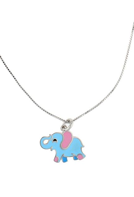 gargantilla para niña motivo elefante azul de la suerte al precio mas barato en joyeria online vista detalle 240_CL-ELE-R_01