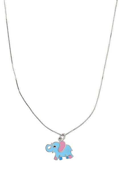 gargantilla para niña motivo elefante azul de la suerte al precio mas barato en joyeria online vista principal 240_CL-ELE-R