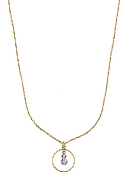 gargantilla plata chapada cadena fina motivo circular con circonitas foto principal 273_A3571-7DG