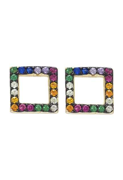 pendiente plata chapada con cristales mulkticolores swarovski forma cuadrada vista frontal 280_2022992-Y