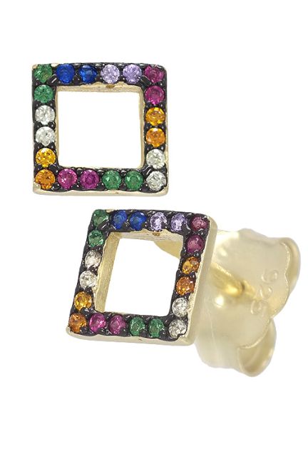 pendiente plata chapada con cristales multicolores swarovski forma cuadrada vista lateral 280_2022992-Y_01