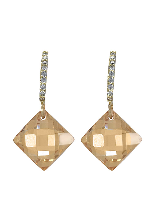 Pendientes largos oro 18k y citrino Ref-3440-2 pendientes largos de oro amarillo con circonitas y citrino precio barato joyeria online 030_3440-2