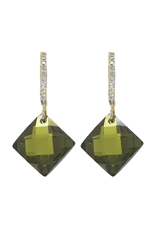 Pendientes largos oro 18k y cuarzo verde Ref-3440-4 pendientes largos de oro amarillo con circonitas y cuarzo verde precio barato joyeria online 030_3440-3030_3440-4