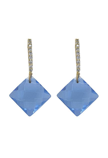 pendientes largos de oro amarillo con circonitas y topacio azul precio barato joyeria online 030_3440-3