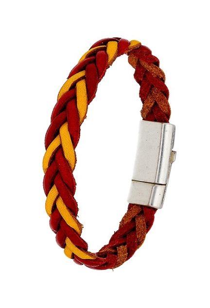 Pulsera de piel para hombre con bandera España TH34