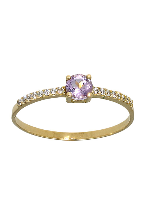 Anillos de piedra luna y amatista: 2 gemas con poder que marcan septiembre Anillo oro amarillo 18k citrino y amatista 030_3384-A