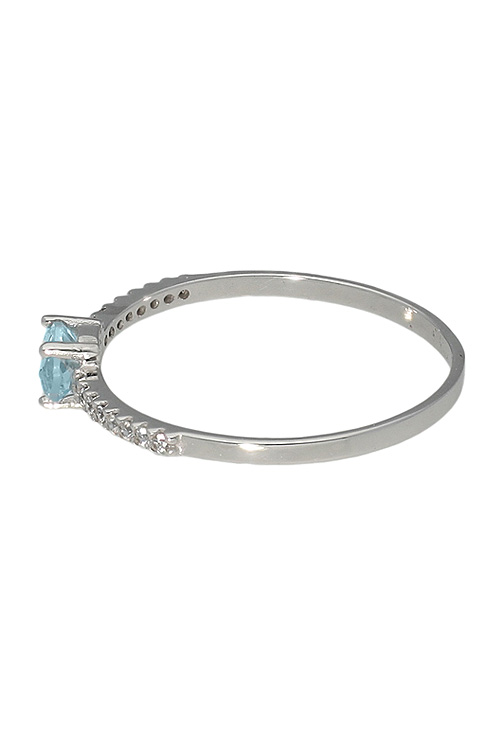 Anillo oro blanco 18k topacio azul y circonitas 030_3384B-TA anillo mujer oro blanco 18k con circonitas y topacio azul precio barato joyeria online vista tumbada 030_3384B-TA_02
