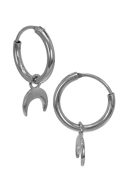 Criollas de plata con colgante media luna