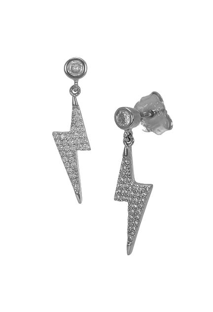 Pendientes de plata con forma de rayo con circonitas perfil 280_2023003_01