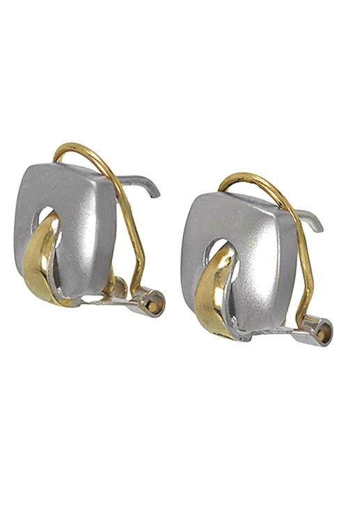 pendientes oro bicolor 18 kilates precio muy barato joyeria online foto lateral 038_LO-030-19AM02_01