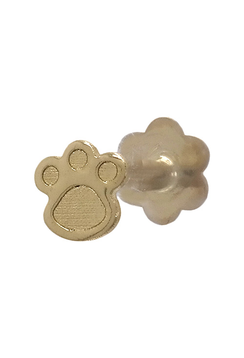 Piercing con forma de pie de perro de oreja de oro amarillo de ley de 18 kilates en nuestra joyeria online perfil 030_3265