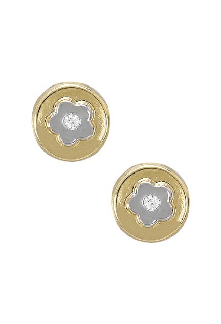 pendientes oro bicolor 18 ktes con circonita foto principal precio barato joyeria online 030_2764