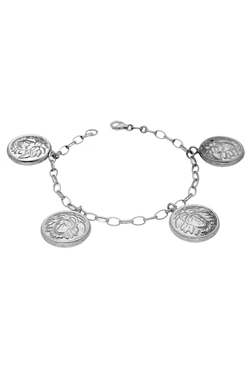 pulsera plata de ley cadena con fetiches monedas foto principal 200_CARAS_01