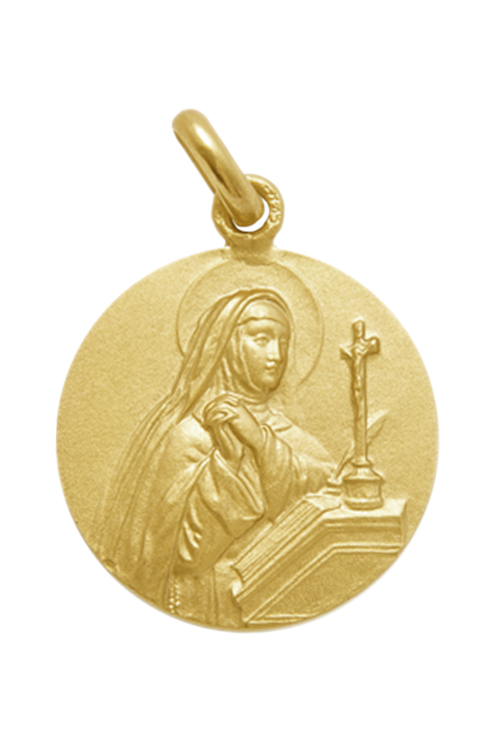 Medalla Santa Teresa de Jesús18K 268_M1-1-20 Medalla de oro amarillo de ley de 18 kilates con imagen de Santa Teresa de Jesus de 20 milimetros 268_M1-1-20-20 imagen