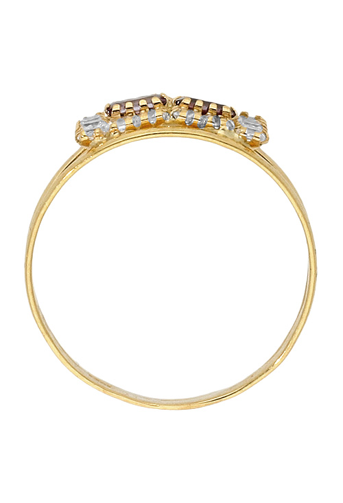 anillo oro amarillo 18 kilates con circonitas y amatistas vista cenital precio ocasion joyeria online 146_A750-S_03