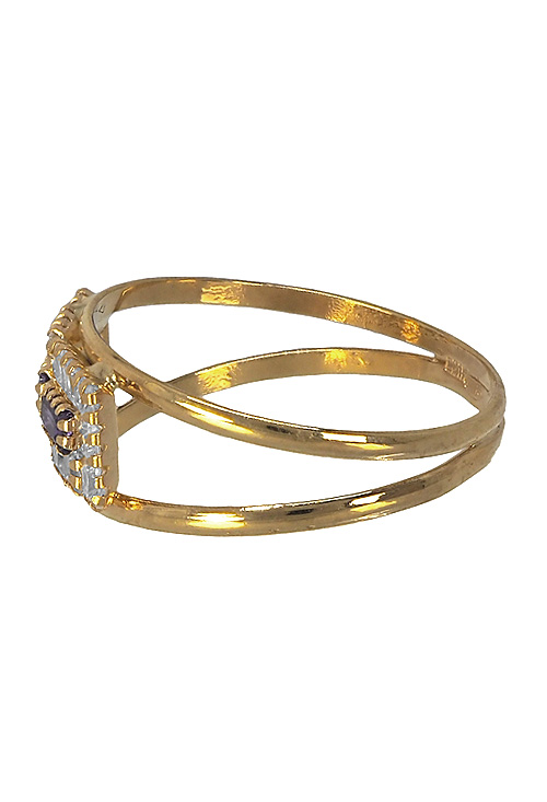 anillo oro amarillo 18 kilates con circonitas y amatistas vista tumbada precio ocasion joyeria online 146_A750-S_02