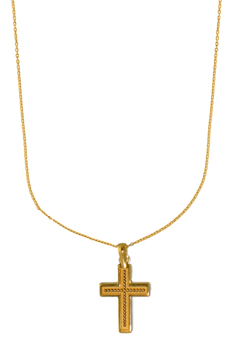 Gargantilla con cruz oro amarillo 18K 304_GSPT1099-1 gargantilla oro amarillo 18 kilates motivo cruz precio especial joyeria online foto frontal 304_GSPT1099-1