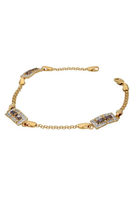 pulsera oro amarillo 18 kilates con entrepiezas amatistas y circonitas precio especial joyeria online vista cenital 146_A750-P_01