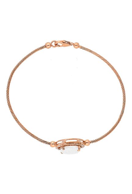 pulsera plata chapada en rosa con cuarzo y circonitas precio de ocasion muy barata foto cenital 256_001-PR-B