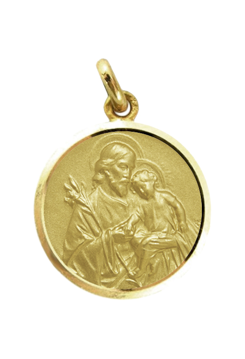 Medalla de oro de 18 kilates de ley de San Jose en nuestra joyeria online al los mejores y mas baratos precios de internet 268_M1-1-8-18L