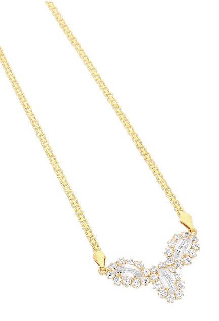 gargantilla oro amarillo 18 kilates con circonitas esterilla italiana motivo de orlas precio de ocasion en outlet de joyeria foto principal 146_AN15-G